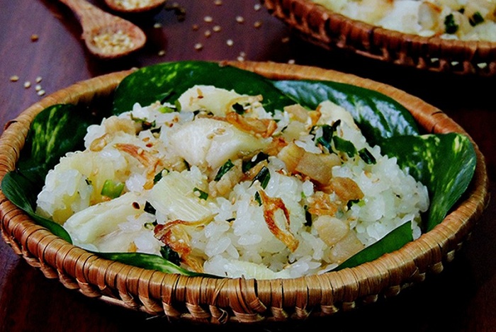 sticky rice with cassava